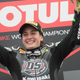 Ana Carrasco on the podium at Donington Park earlier this year.